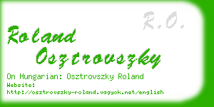roland osztrovszky business card